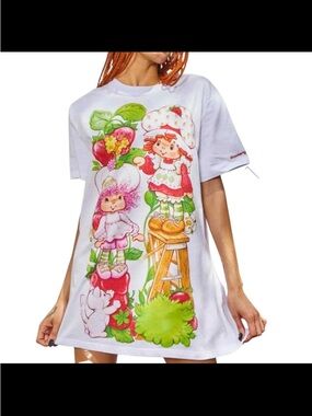 Dolls Kill X White Strawberry shortcake Graphic Tee